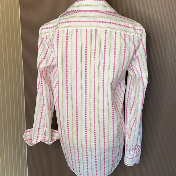 Robert graham long sleeve casual button down shirt size medium pink and yellow - Picture 4 of 12